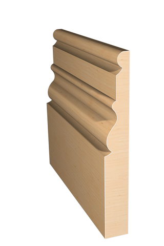 Three dimensional rendering of custom base wood molding BAPL51238 made by Public Lumber Company in Detroit.