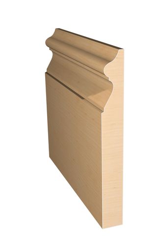 Three dimensional rendering of custom base wood molding BAPL51240 made by Public Lumber Company in Detroit.