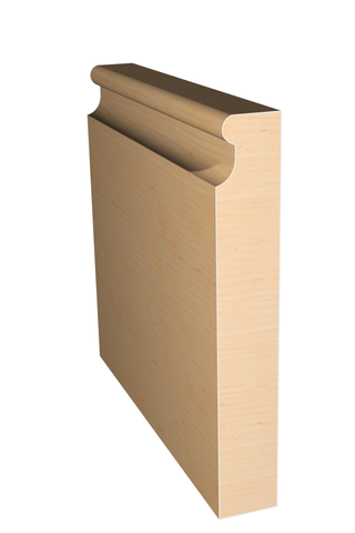 Three dimensional rendering of custom base wood molding BAPL5128 made by Public Lumber Company in Detroit.