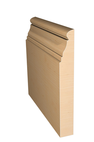 Three dimensional rendering of custom base wood molding BAPL5129 made by Public Lumber Company in Detroit.