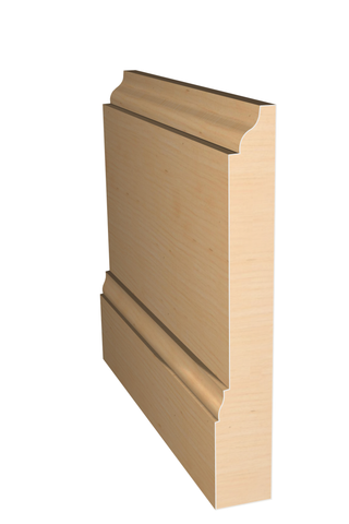 Three dimensional rendering of custom base wood molding BAPL51413 made by Public Lumber Company in Detroit.
