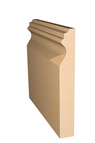 Three dimensional rendering of custom base wood molding BAPL51414 made by Public Lumber Company in Detroit.