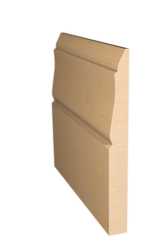 Three dimensional rendering of custom base wood molding BAPL51415 made by Public Lumber Company in Detroit.