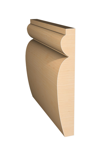 Three dimensional rendering of custom base wood molding BAPL51424 made by Public Lumber Company in Detroit.