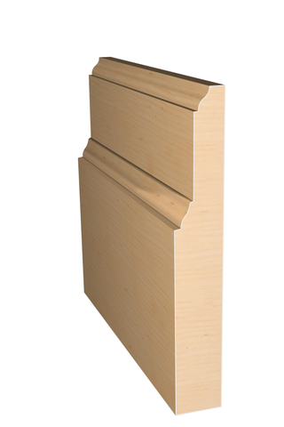 Three dimensional rendering of custom base wood molding BAPL51426 made by Public Lumber Company in Detroit.