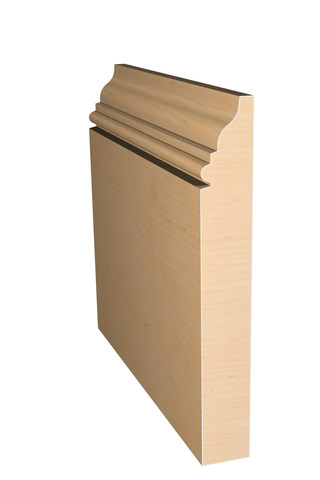Three dimensional rendering of custom base wood molding BAPL51428 made by Public Lumber Company in Detroit.