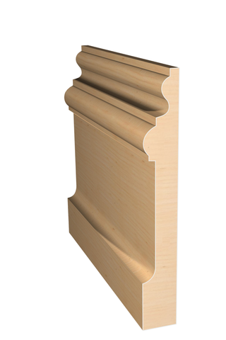 Three dimensional rendering of custom base wood molding BAPL5144 made by Public Lumber Company in Detroit.
