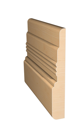 Three dimensional rendering of custom base wood molding BAPL52 made by Public Lumber Company in Detroit.