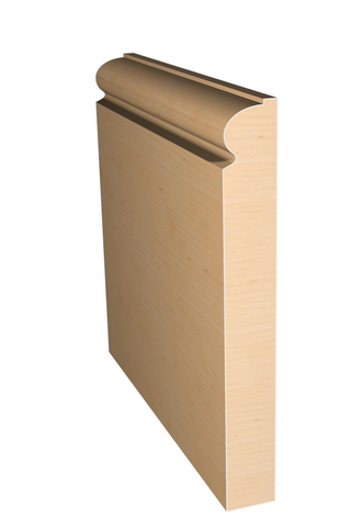 Three dimensional rendering of custom base wood molding BAPL5348 made by Public Lumber Company in Detroit.