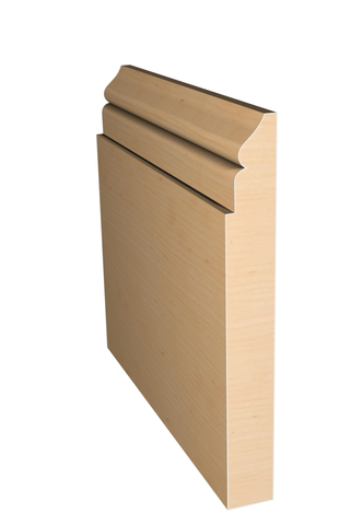 Three dimensional rendering of custom base wood molding BAPL5383 made by Public Lumber Company in Detroit.
