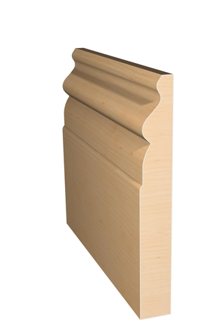 Three dimensional rendering of custom base wood molding BAPL56 made by Public Lumber Company in Detroit.