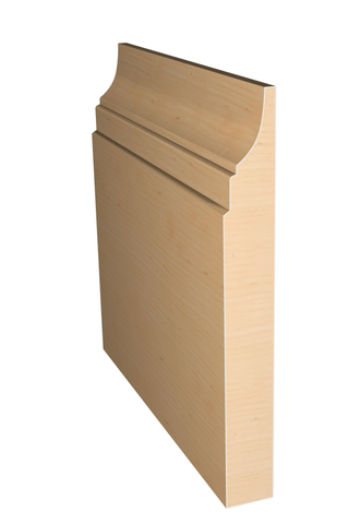 Three dimensional rendering of custom base wood molding BAPL610 made by Public Lumber Company in Detroit.