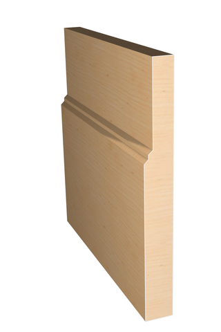 Three dimensional rendering of custom base wood molding BAPL611 made by Public Lumber Company in Detroit.
