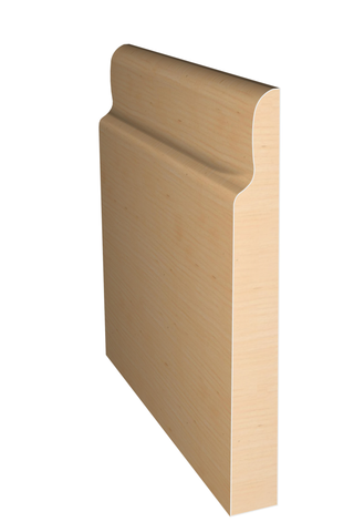 Three dimensional rendering of custom base wood molding BAPL612 made by Public Lumber Company in Detroit.