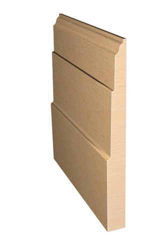 Three dimensional rendering of custom base wood molding BAPL6343 made by Public Lumber Company in Detroit.