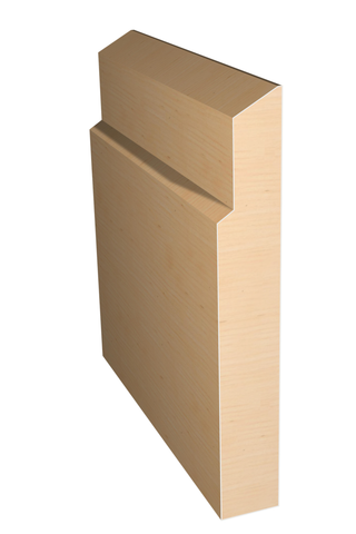 Three dimensional rendering of custom base wood molding BAPL6344 made by Public Lumber Company in Detroit.