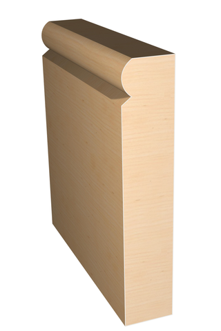 Three dimensional rendering of custom base wood molding BAPL6345 made by Public Lumber Company in Detroit.