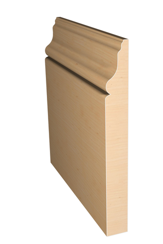 Three dimensional rendering of custom base wood molding BAPL6381 made by Public Lumber Company in Detroit.
