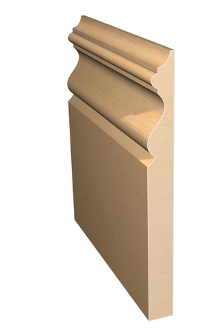 Three dimensional rendering of custom base wood molding BAPL71 made by Public Lumber Company in Detroit.
