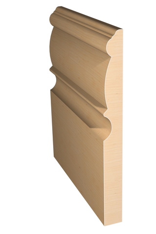 Three dimensional rendering of custom base wood molding BAPL71214 made by Public Lumber Company in Detroit.