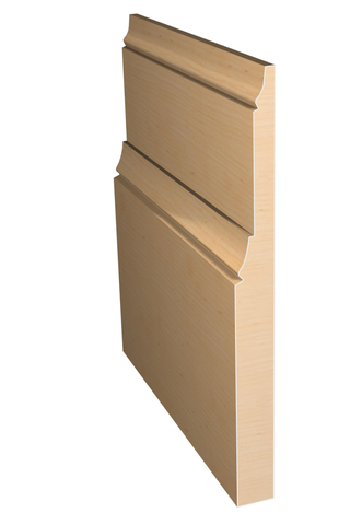 Three dimensional rendering of custom base wood molding BAPL7122 made by Public Lumber Company in Detroit.
