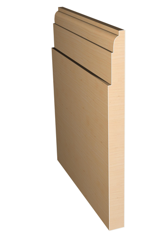 Three dimensional rendering of custom base wood molding BAPL7124 made by Public Lumber Company in Detroit.