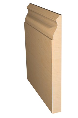 Three dimensional rendering of custom base wood molding BAPL7127 made by Public Lumber Company in Detroit.