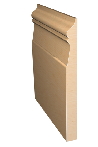 Three dimensional rendering of custom base wood molding BAPL7128 made by Public Lumber Company in Detroit.