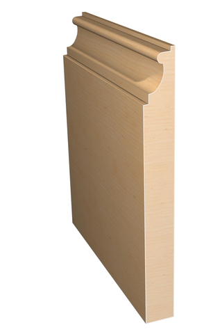 Three dimensional rendering of custom base wood molding BAPL71410 made by Public Lumber Company in Detroit.