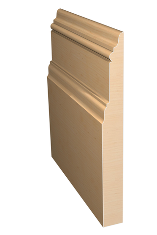 Three dimensional rendering of custom base wood molding BAPL71413 made by Public Lumber Company in Detroit.