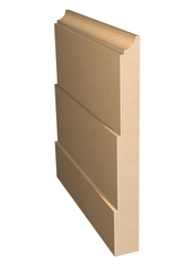 Three dimensional rendering of custom base wood molding BAPL7142 made by Public Lumber Company in Detroit.