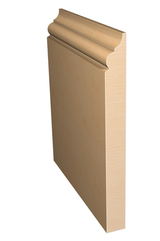 Three dimensional rendering of custom base wood molding BAPL71422 made by Public Lumber Company in Detroit.