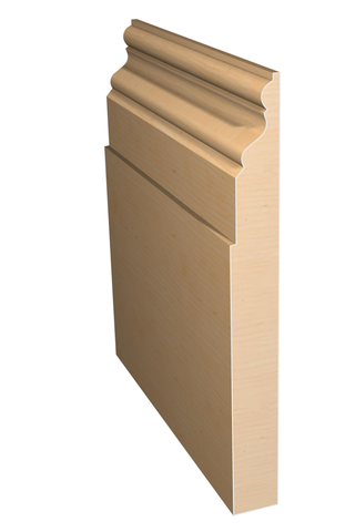 Three dimensional rendering of custom base wood molding BAPL71423 made by Public Lumber Company in Detroit.