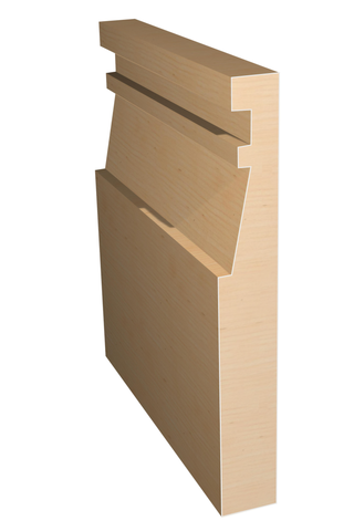 Three dimensional rendering of custom base wood molding BAPL7143 made by Public Lumber Company in Detroit.