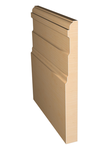 Three dimensional rendering of custom base wood molding BAPL71432 made by Public Lumber Company in Detroit.