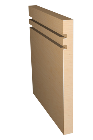 Three dimensional rendering of custom base wood molding BAPL71433 made by Public Lumber Company in Detroit.