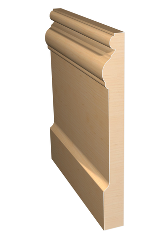 Three dimensional rendering of custom base wood molding BAPL7148 made by Public Lumber Company in Detroit.