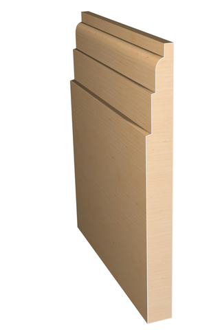 Three dimensional rendering of custom base wood molding BAPL7344 made by Public Lumber Company in Detroit.