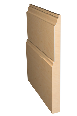 Three dimensional rendering of custom base wood molding BAPL7345 made by Public Lumber Company in Detroit.