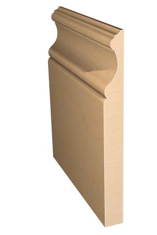 Three dimensional rendering of custom base wood molding BAPL7383 made by Public Lumber Company in Detroit.
