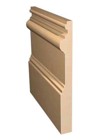Three dimensional rendering of custom base wood molding BAPL74 made by Public Lumber Company in Detroit.