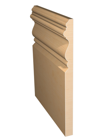 Three dimensional rendering of custom base wood molding BAPL7581 made by Public Lumber Company in Detroit.