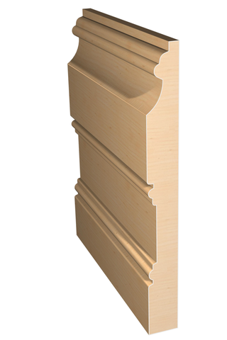 Three dimensional rendering of custom base wood molding BAPL81 made by Public Lumber Company in Detroit.