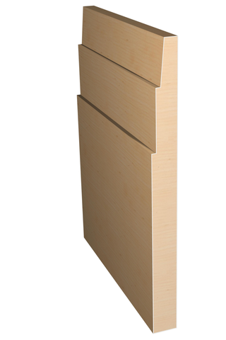 Three dimensional rendering of custom base wood molding BAPL8121 made by Public Lumber Company in Detroit.