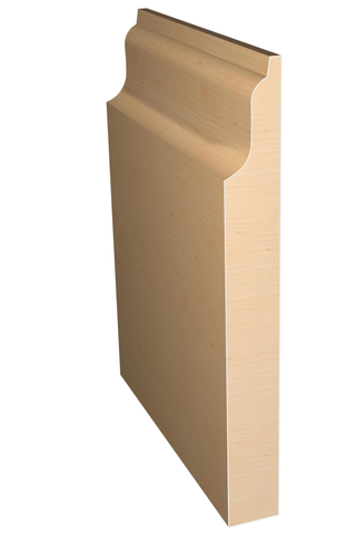 Three dimensional rendering of custom base wood molding BAPL8123 made by Public Lumber Company in Detroit.