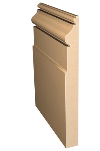 Three dimensional rendering of custom base wood molding BAPL8126 made by Public Lumber Company in Detroit.