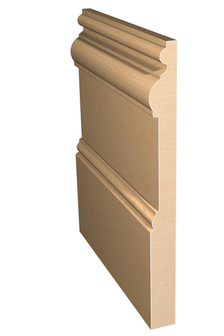 Three dimensional rendering of custom base wood molding BAPL82 made by Public Lumber Company in Detroit.