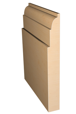 Three dimensional rendering of custom base wood molding BAPL84 made by Public Lumber Company in Detroit.