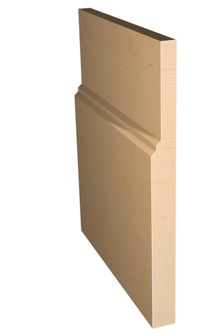 Three dimensional rendering of custom base wood molding BAPL85 made by Public Lumber Company in Detroit.