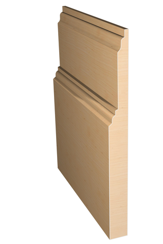 Three dimensional rendering of custom base wood molding BAPL86 made by Public Lumber Company in Detroit.
